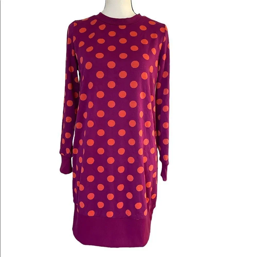 NWT Victor Glemaud x Target Purple & Pink Polka Dot Long Sleeve Tunic Dress